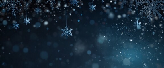 Fototapeta premium blue christmas background with snowflakes.