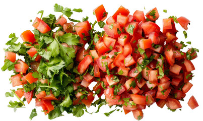 Freshly Chopped Tomatoes and Cilantro for Salsa or Salad Garnishing