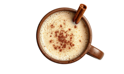 Delicious Cinnamon Latte in Brown Mug Perfect for Cozy Autumn Mornings or Cafes