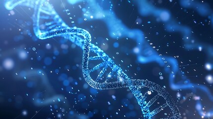 Genetics scientific research, futuristic biology conceptual illustration.