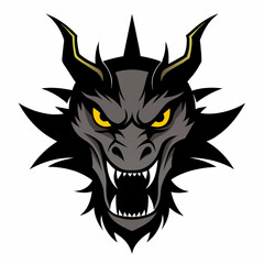 Stunning Angry Dragon Head Vector on White Background