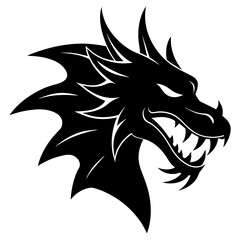 Stunning Angry Dragon Head Vector on White Background