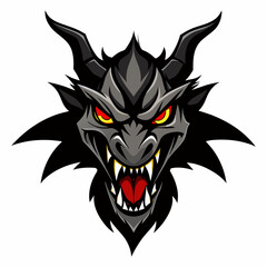 Stunning Angry Dragon Head Vector on White Background