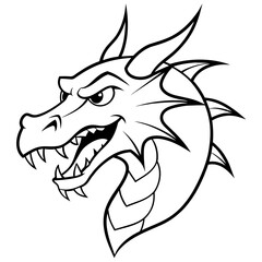 Stunning Angry Dragon Head Vector on White Background