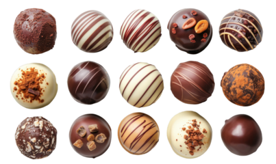 Assorted Gourmet Chocolate Truffles Collection for Confectionery and Dessert Design