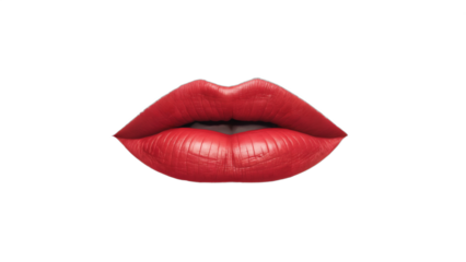 red lips  isolated on white background , transparent png image