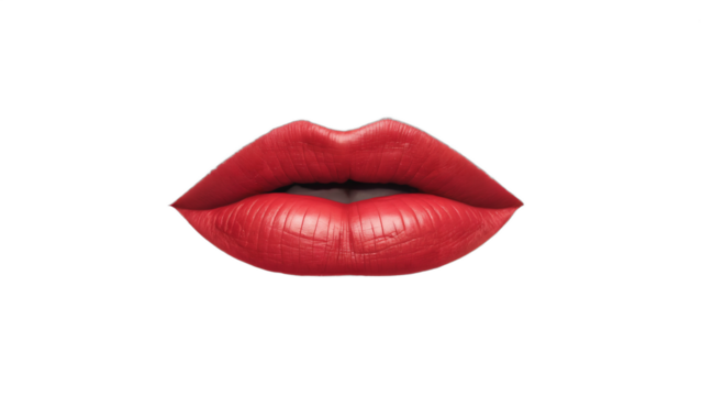 red lips  isolated on white background , transparent png image - Powered by Adobe