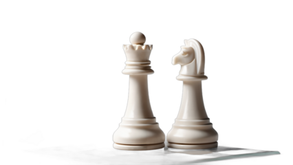 chess pieces on the board  isolated on white background , transparent png image