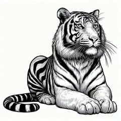 Obraz premium line art tiger