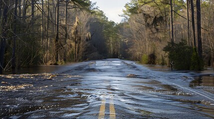Road Closure in North Carolina: Flooding Alert - Generative AI