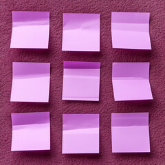 Team Layout with Paper Notes on a Maroon Felt Matte