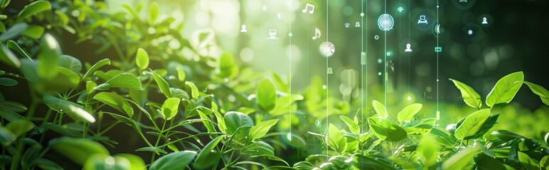 Obraz premium Agriculture concept. Young little plant and eco illustration. AI generated illustration