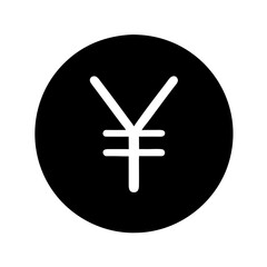 Obraz premium Vector illustration of the yuan sign in a black circle on a transparent background. The image is a currency symbol and is intended to represent the value of the currency