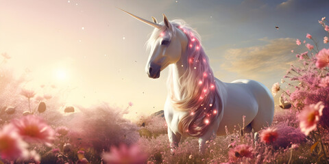 neon Unicorn , ai generated.	