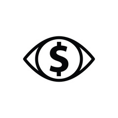 Business icon. Eye icon with money sign vector