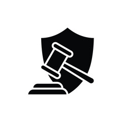 law icon  judge or auction hammer icon vector law protection sign 