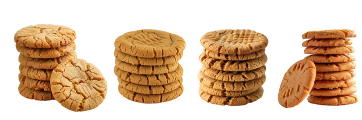 Set of Homemade Cookies Isolated on transparent Background. Perfect for baking websites, recipe blogs, food packaging, and marketing materials. 