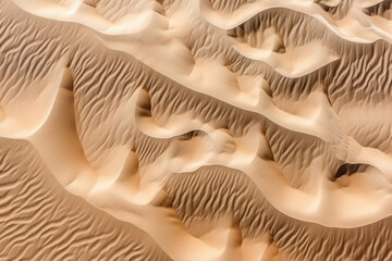 Desert sand texture background, aerial top view of abstract dunes in summer. Concept of landscape,...