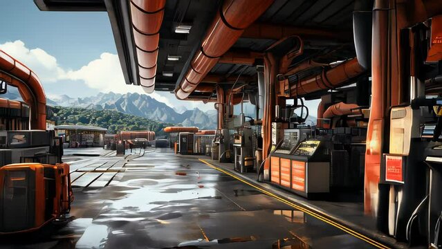 Gas station for cars for refueling with gasoline and diesel