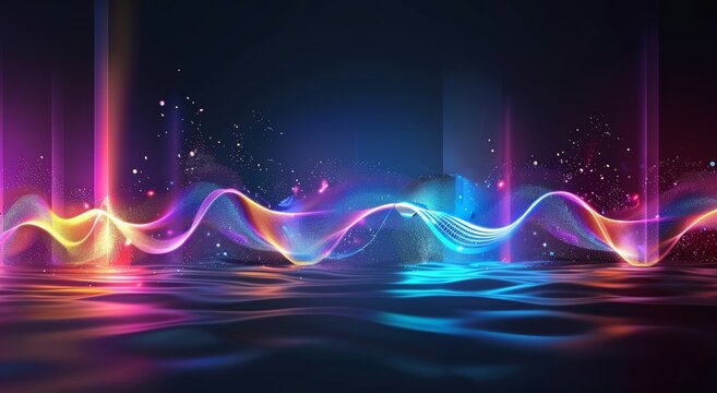 fondo abstracto ondas de sonido. ne&oacute;n