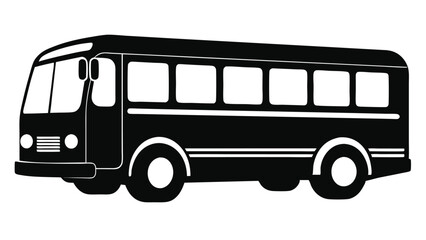 silhouette bus vector illustration isolated on white background