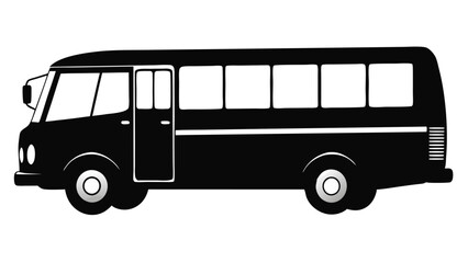 silhouette bus vector illustration isolated on white background