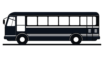 Silhouette school bus vector illustration on white background