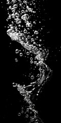 Obraz premium A black and white image of water bubbles.