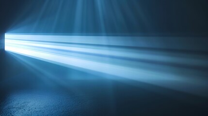 A light beam coming out of a dark room.