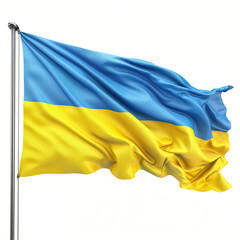 ukranian flag waving on the wind isolated os white background olympic games