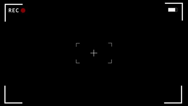 video camera view on black background