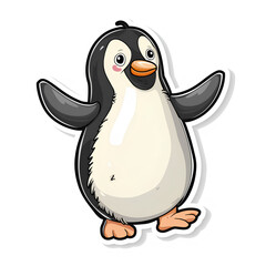 Fototapeta premium cute penguin sticker 