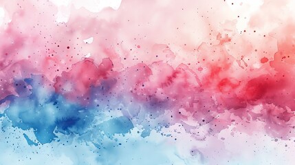 Obraz premium Abstract watercolor painting. Pink, blue and red colors.