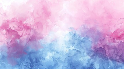 Fototapeta premium The image is a watercolor painting of a pink and blue sky. The colors are vibrant and saturated, and the painting has a soft, dreamy feel to it.