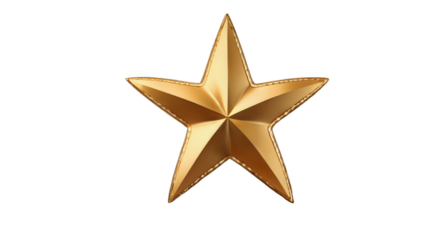 golden christmas star isolated on white background , transparent png image