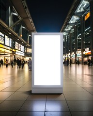 billboard with white screen on the street