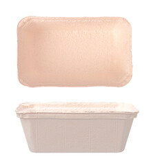 Paper box for fresh fruit. Isolated background.