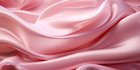 folds of delicate pink silk fabric, soft drapery