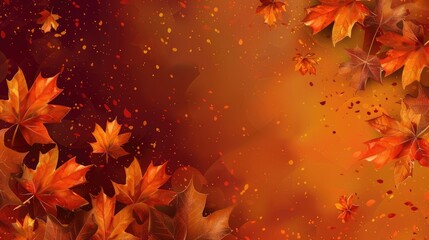 Autumn themed design with maple leaves for cards and promotions