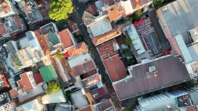 collage of images country, Istanbul Kadikoy roofs, streets and peoples