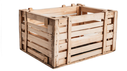 old wooden box isolated on white background , transparent png image