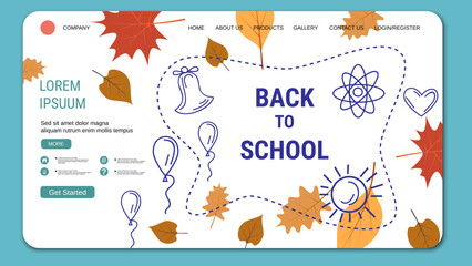 Modern trendy landing page vector design template. Back to school concept