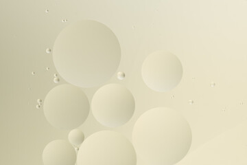 Circles of various sizes on a beige background, creating an abstract pattern. Image is calm and minimalist.