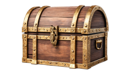 old wooden chest isolated on white background , transparent png image