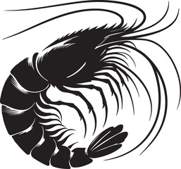 Shrimp silhouette vector design white background