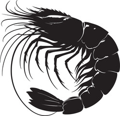 Shrimp silhouette vector design white background