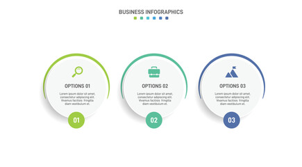 Horizontal progress bar featuring 3 arrow-shaped elements, symbolizing three six stages of business strategy and progression. Clean timeline infographic design template. Vector for presentation