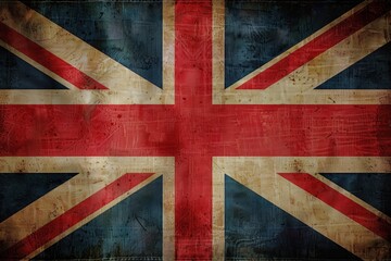 Fototapeta premium The flag of the United Kingdom dark grunge background Generative AI