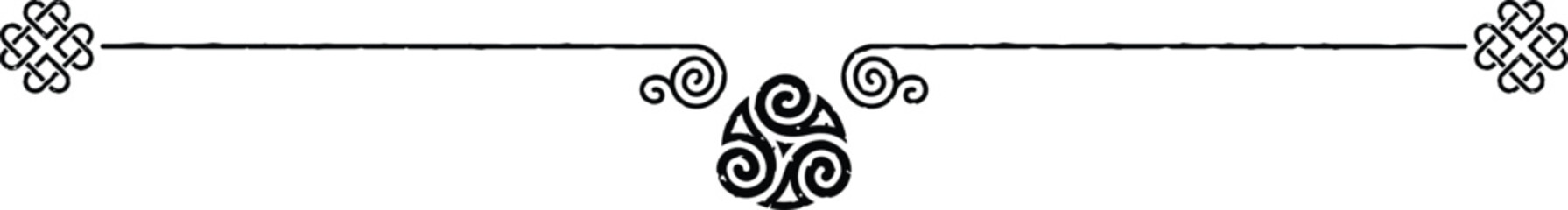 Celtic Knot and Triskele Ornament Border
