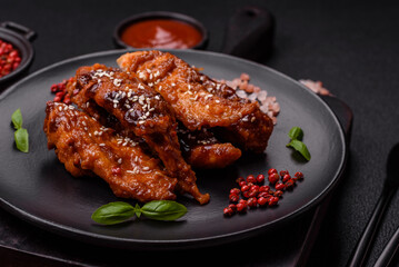 Delicious chicken fillet sliced and baked with teriyaki sauce